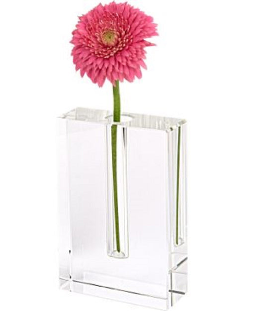 Modern Clear 8 Block Optical Crystal Vase-0
