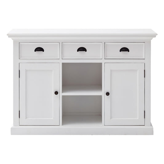 White Modern Farmhouse Large Accent Cabinet with Baskets-0