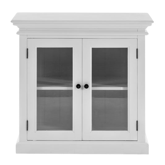Modern Farm White Glass Door Accent Cabinet-0