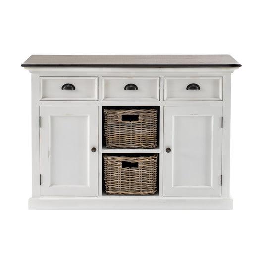 Modern Farmhouse Brown and White Large Accent Cabinet-0