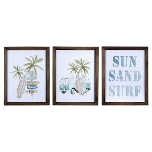 Set of Three Beach Themed Wall Art-0