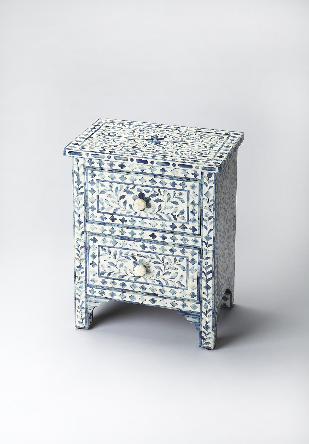 Vivienne Blue Bone Inlay Accent Chest-0