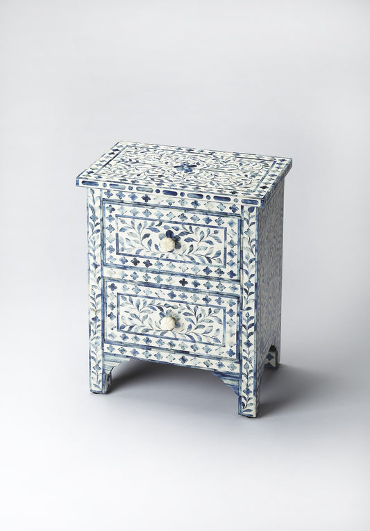Vivienne Blue Bone Inlay Accent Chest-0