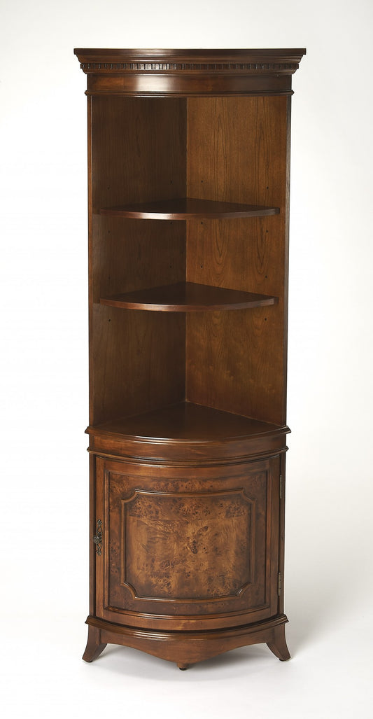 Dowling Olive Ash Burl Corner Cabinet-0
