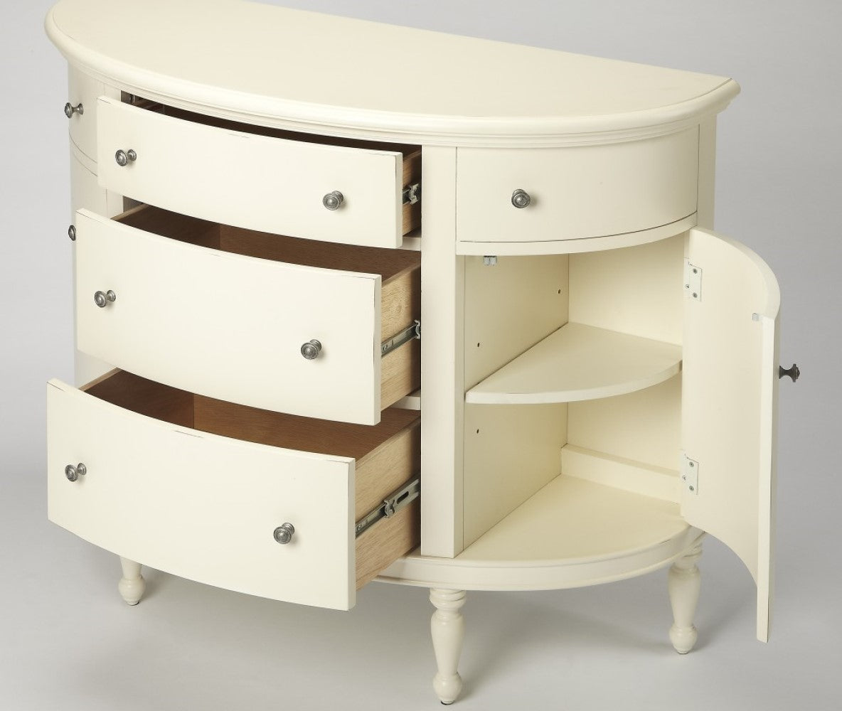 White Demilune Console Chest-1