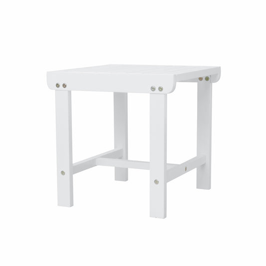White Outdoor Wooden Side Table-0
