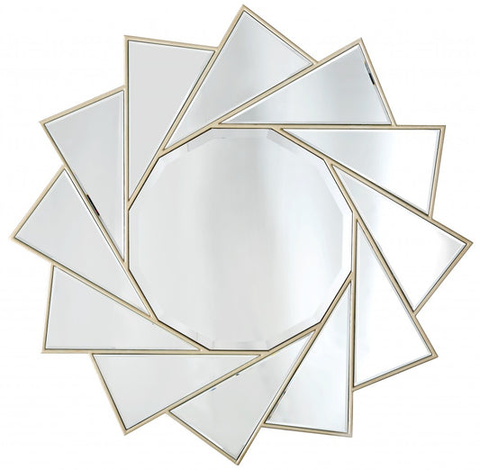Gold Trimmed Pinwheel Wall Mirror-0