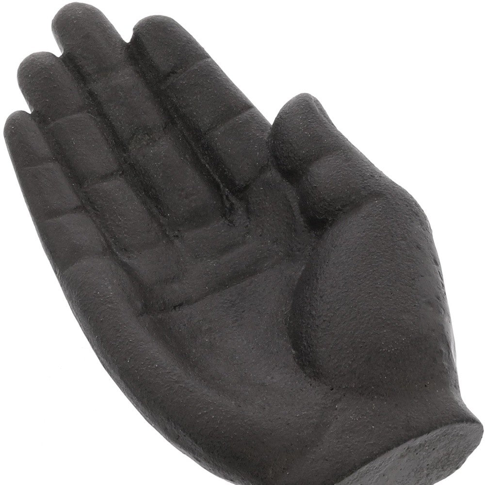 Black Cast Iron Hand Shaped Sculpture-2