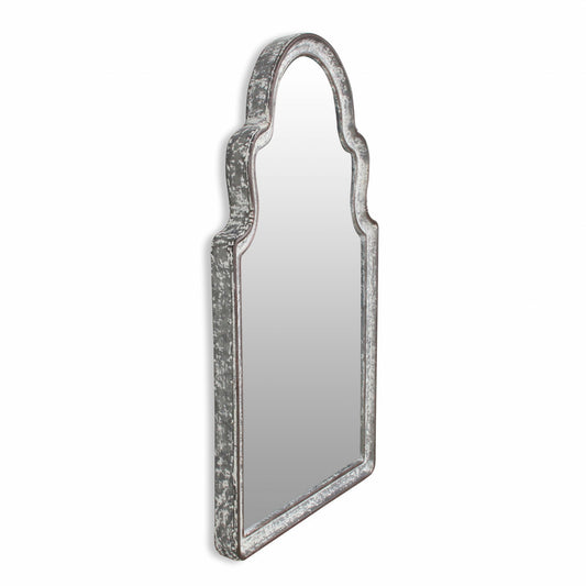 Vintage Curved Gray Wall Mirror-0