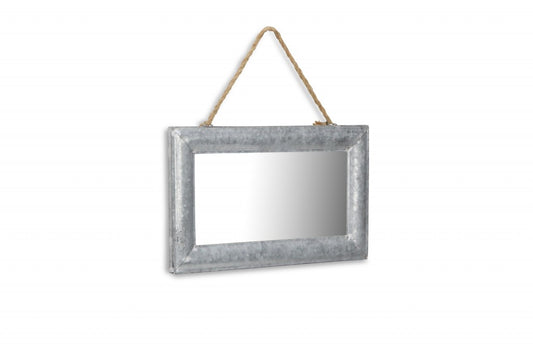 Galvanized Metal Hanging Mirror-0