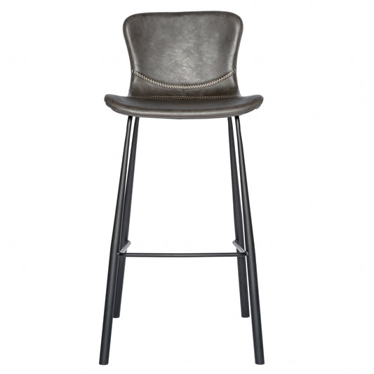 Set of Two Vintage Stitch Gray Bar Stools-0