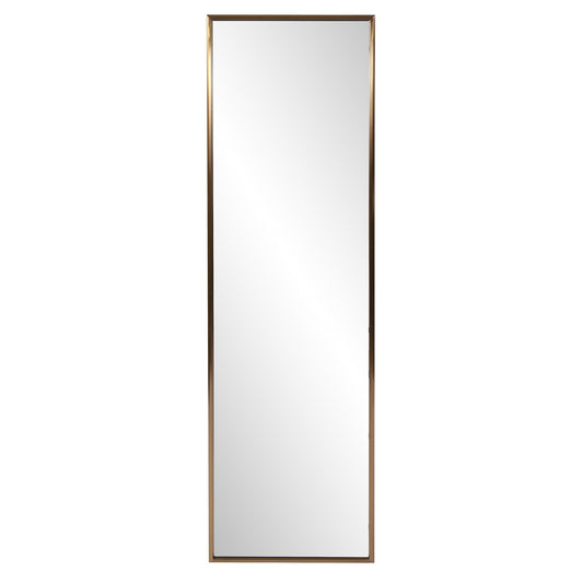 Antiqued Brushed Brass Rectangular Full Length Wall Mirror-0