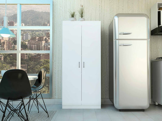 63” Classic White Pantry Cabinet with Two Full Size Doors-0