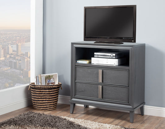 Contemporary Dark Grey TV Console Cabinet-0
