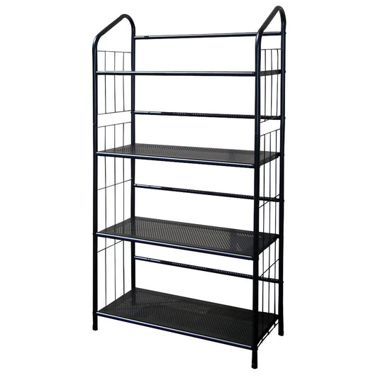 Black Four Shelf Metal Standing Book Shelf-0