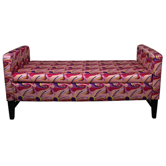 Modern Hot Pink and Purple Abstract Print Storage Bench-0