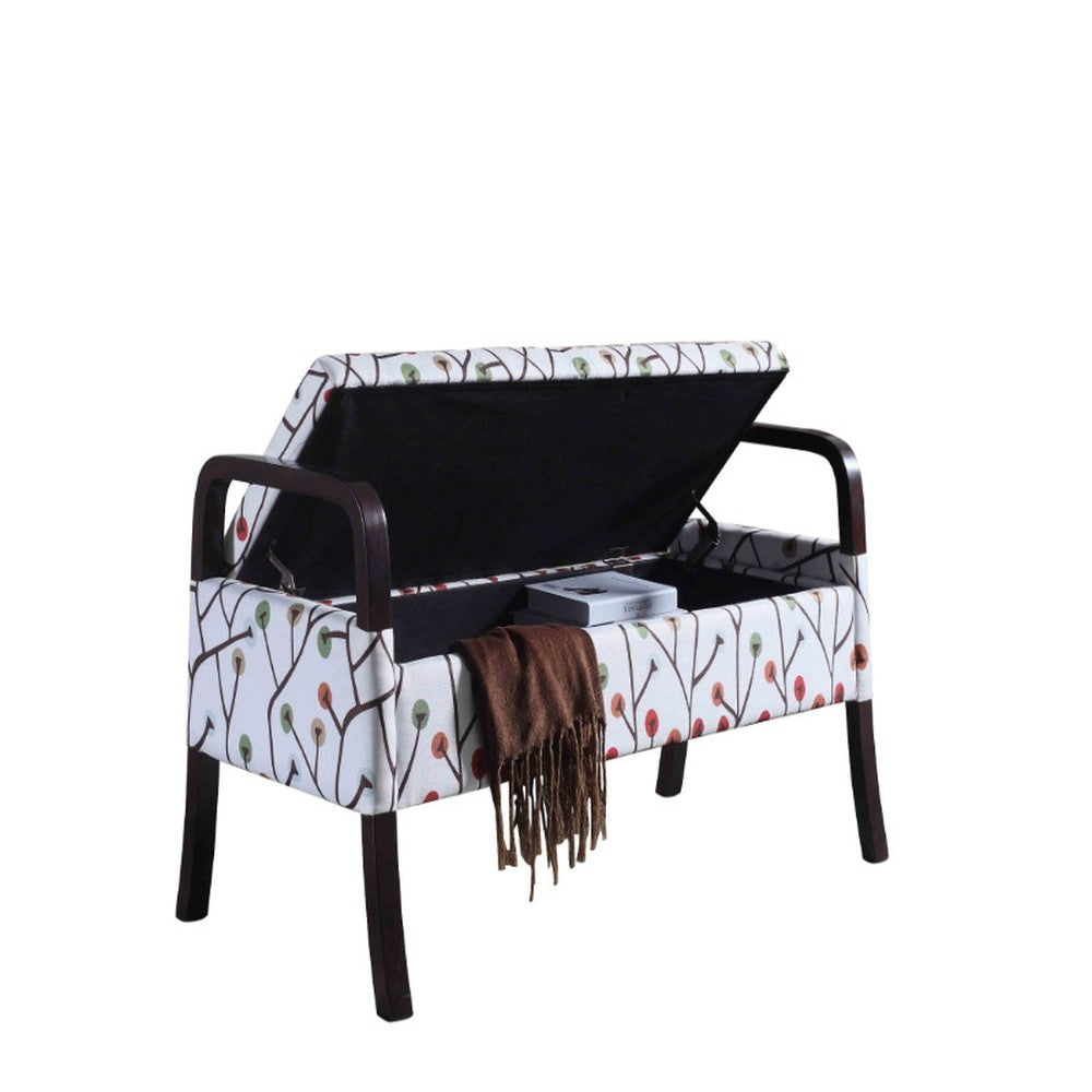 Modern Harvest Neutrals Wooden Storage Bench with Handles-1