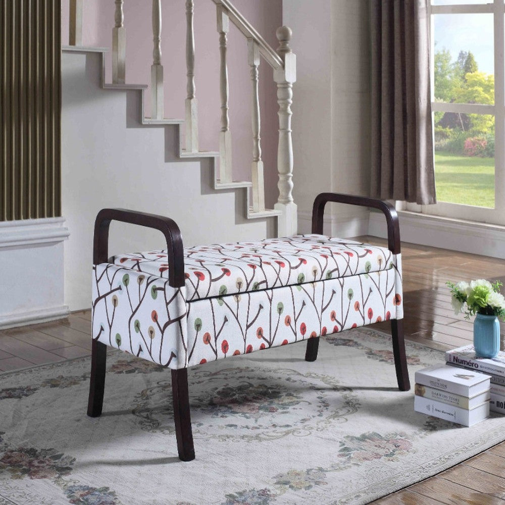 Modern Harvest Neutrals Wooden Storage Bench with Handles-2