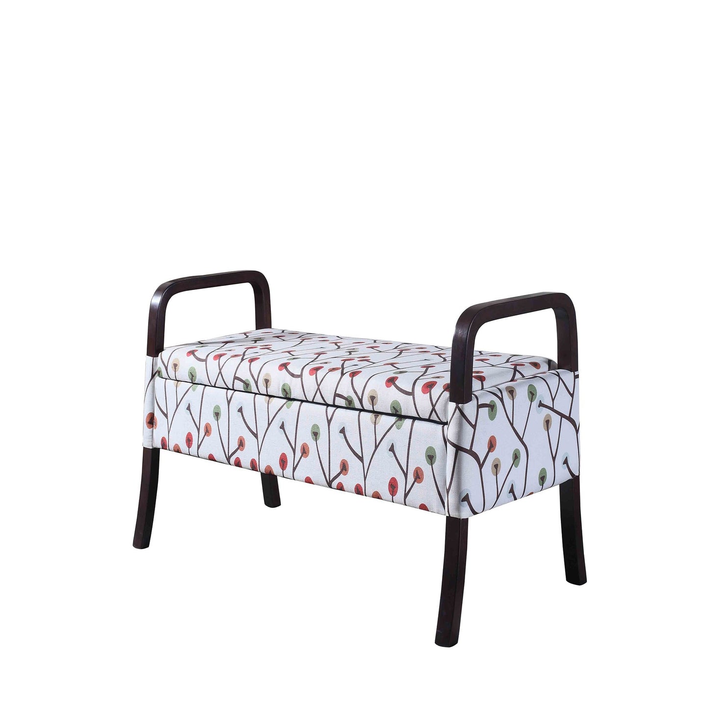 Modern Harvest Neutrals Wooden Storage Bench with Handles-3
