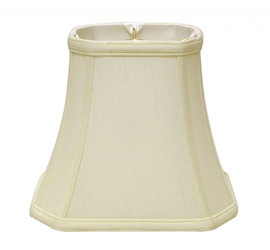 12" Ivory Slanted Rectangle Bell Monay Shantung Lampshade-0