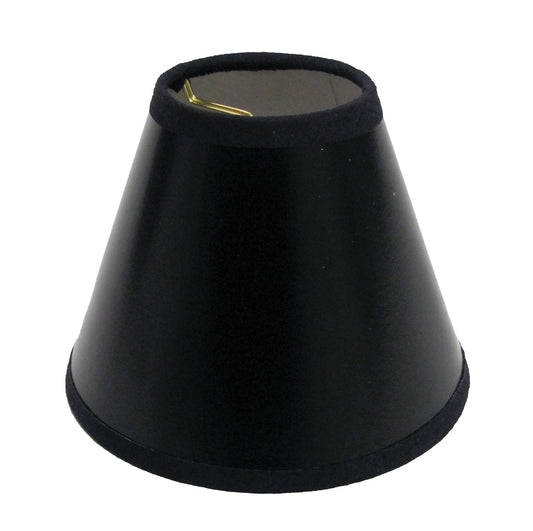 4" Black with White Set of 6 Chandelier Parchment Lampshades-0
