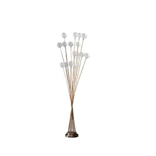 62" Golden Chrome Contemporary Multi Light LED Floor Lamp-0