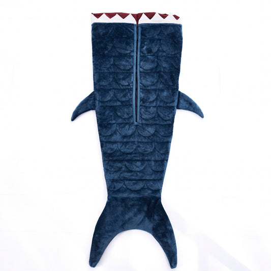 Navy Blue Shark Weighted Throw Blanket-0
