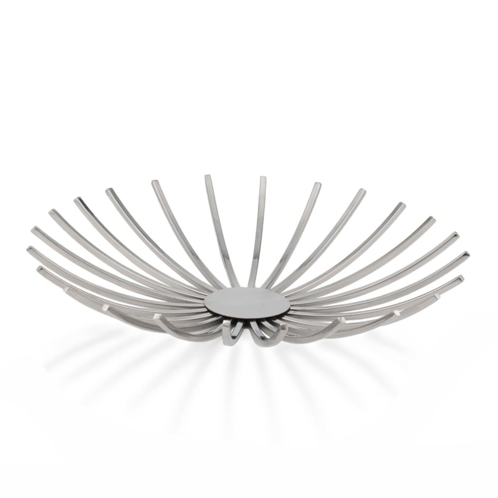 Shiny Silver Open Spike Centerpiece Bowl-0