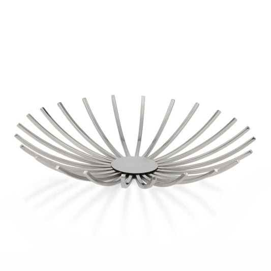Shiny Silver Open Spike Centerpiece Bowl-0