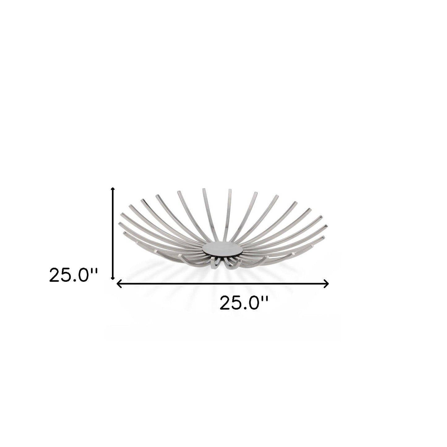 Shiny Silver Open Spike Centerpiece Bowl-2