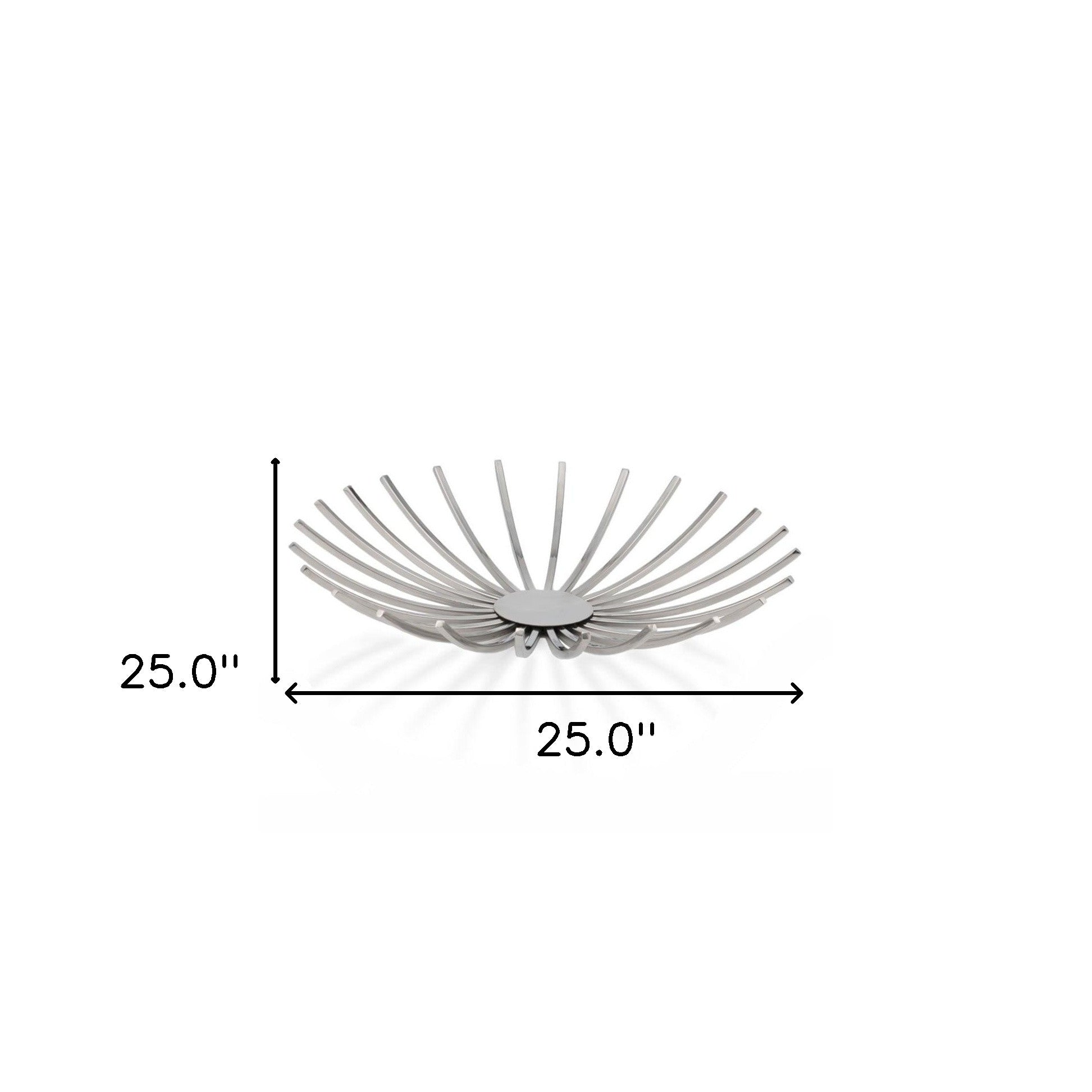 Shiny Silver Open Spike Centerpiece Bowl-2