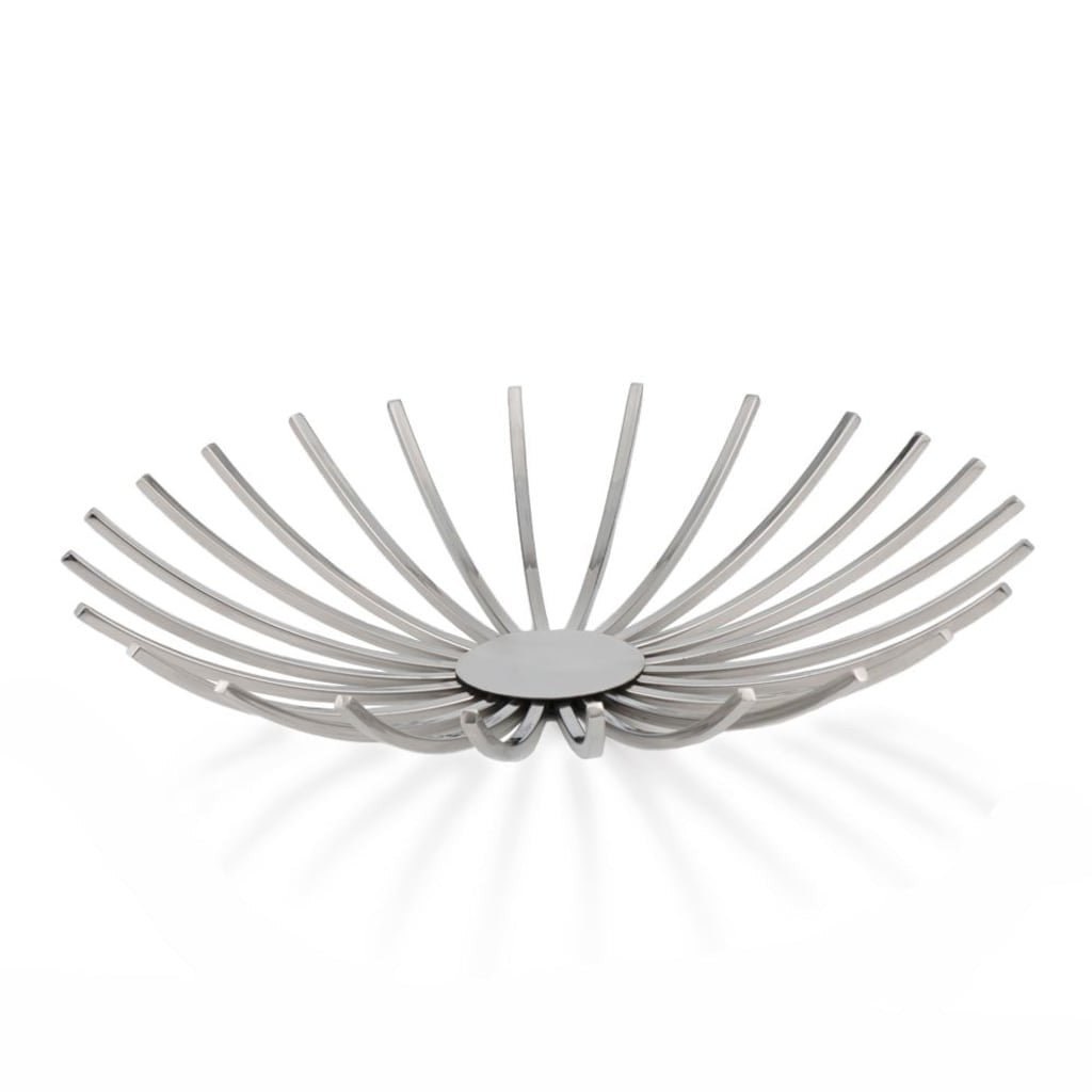 Shiny Silver Open Spike Centerpiece Bowl-3