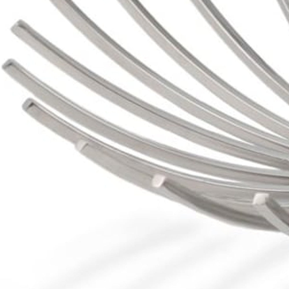 Shiny Silver Open Spike Centerpiece Bowl-4