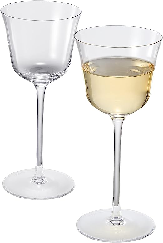 Vintage Crystal Nick & Nora/Wine Coupe Glasses - Set of 2 - Clear Radiance - Cocktails, Wine, Whiskey, Gin, Cocktail Glass - Hand Blown Classy Glass - Timeless Art Deco Design - Long Stemmed (5 OZ)-2