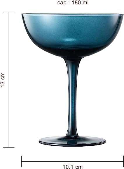 Cocktail & Champagne Coupe Glasses Coupe Cocktail Glasses 7 oz | Set of 6 | Pastel Colored Crystal Cocktail Glassware for Champagne, Martini, Manhattan Goblet Cocktails, Glassware - Luxury Gift Box-4