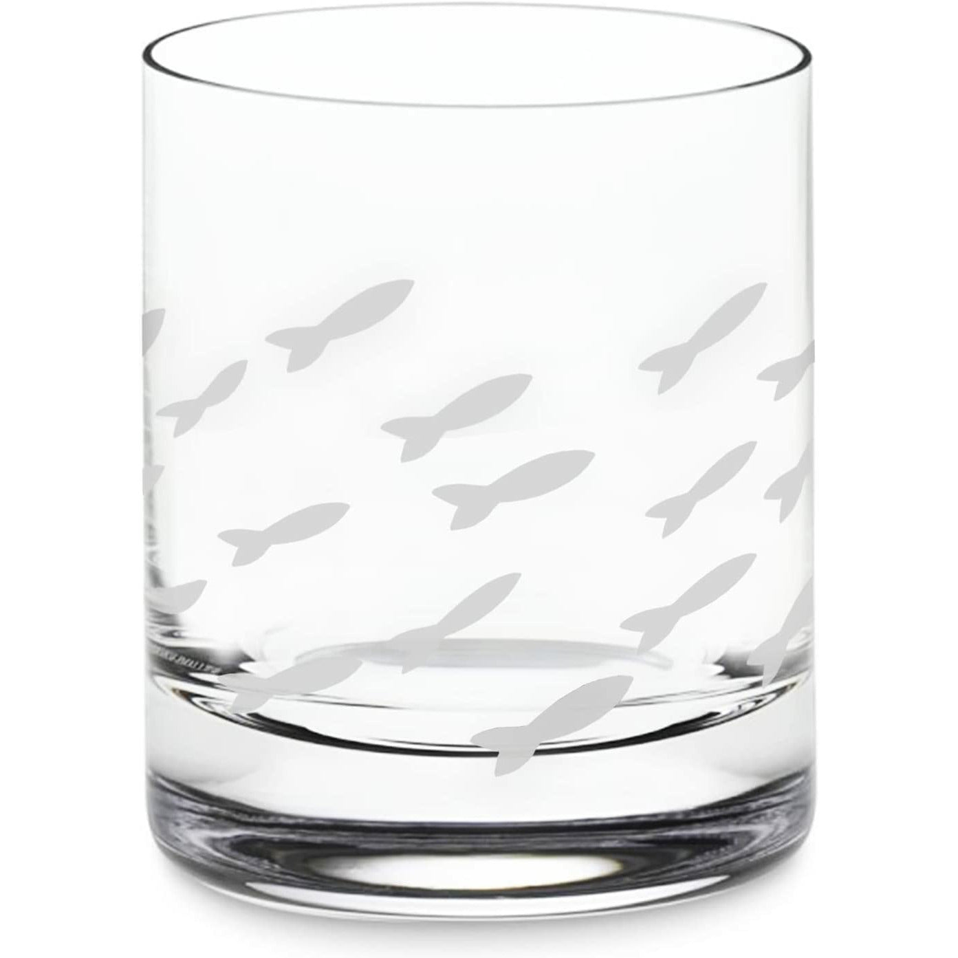 Fish Old Fashion Drinking Glasses, Fish Glasses For White and Red Wine, Water or Whiskey, by The Wine Savant, Each Glass Is Individually Sand Etched - Fish Wine Glasses-3