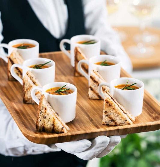 Set Of 3 Bamboo Platter 13" inch X 9" inch | For Appetizers / Barbecue / Burger Sliders-0