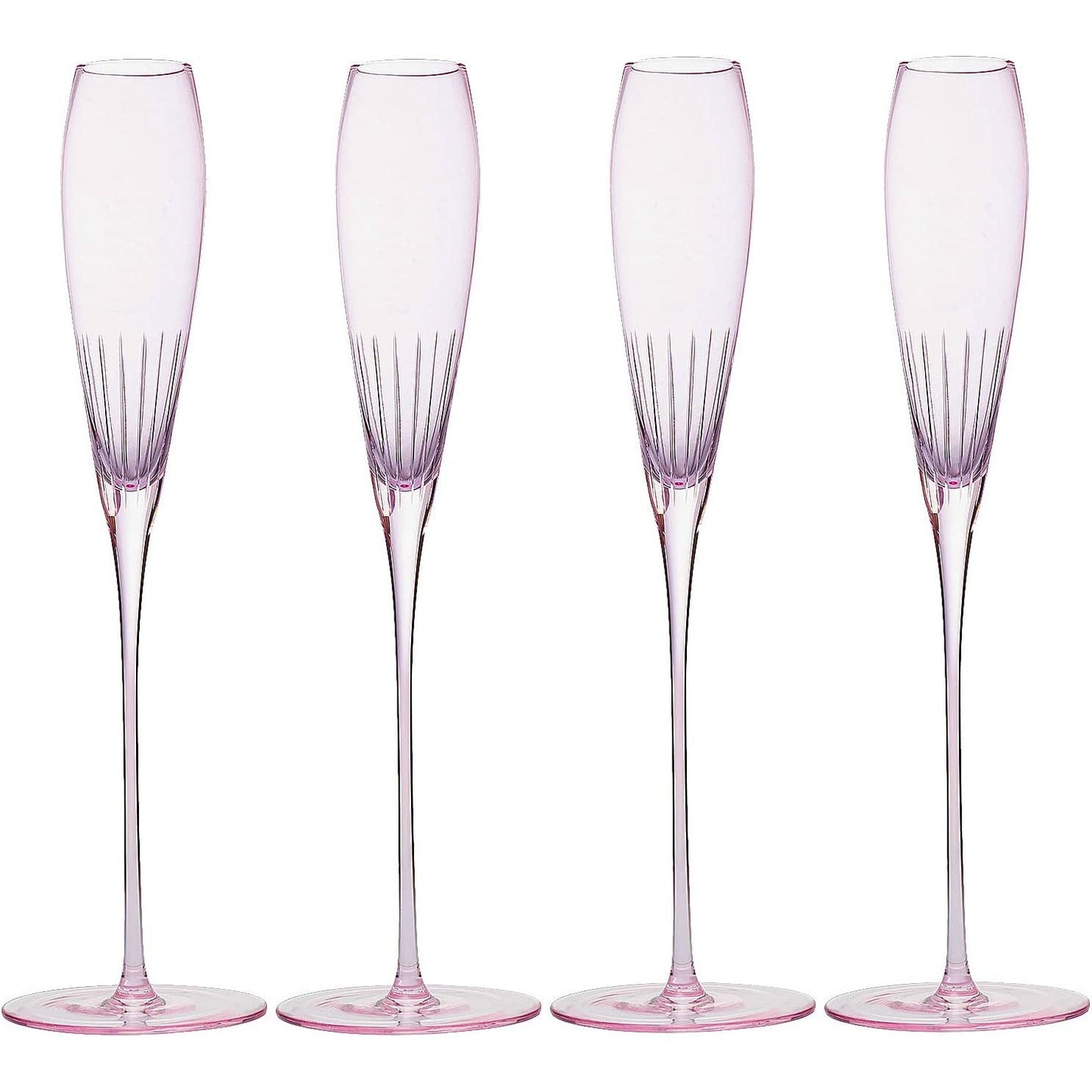 The Wine Savant Parisian Performance Glassware French Paris Collection Crystal Pink Glasses, Red & White Wines For Weddings Present Everyday Beautiful Gift Anniversary (Champagne)-4