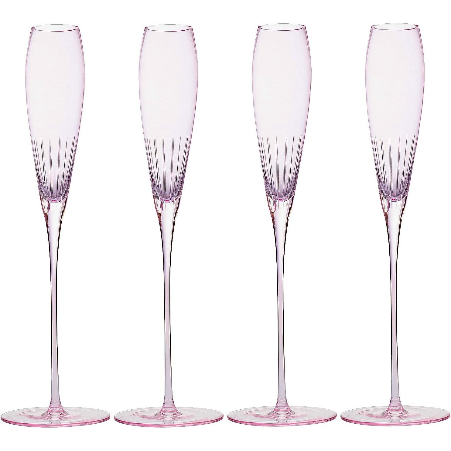 The Wine Savant Parisian Performance Glassware French Paris Collection Crystal Pink Glasses, Red & White Wines For Weddings Present Everyday Beautiful Gift Anniversary (Champagne)-4
