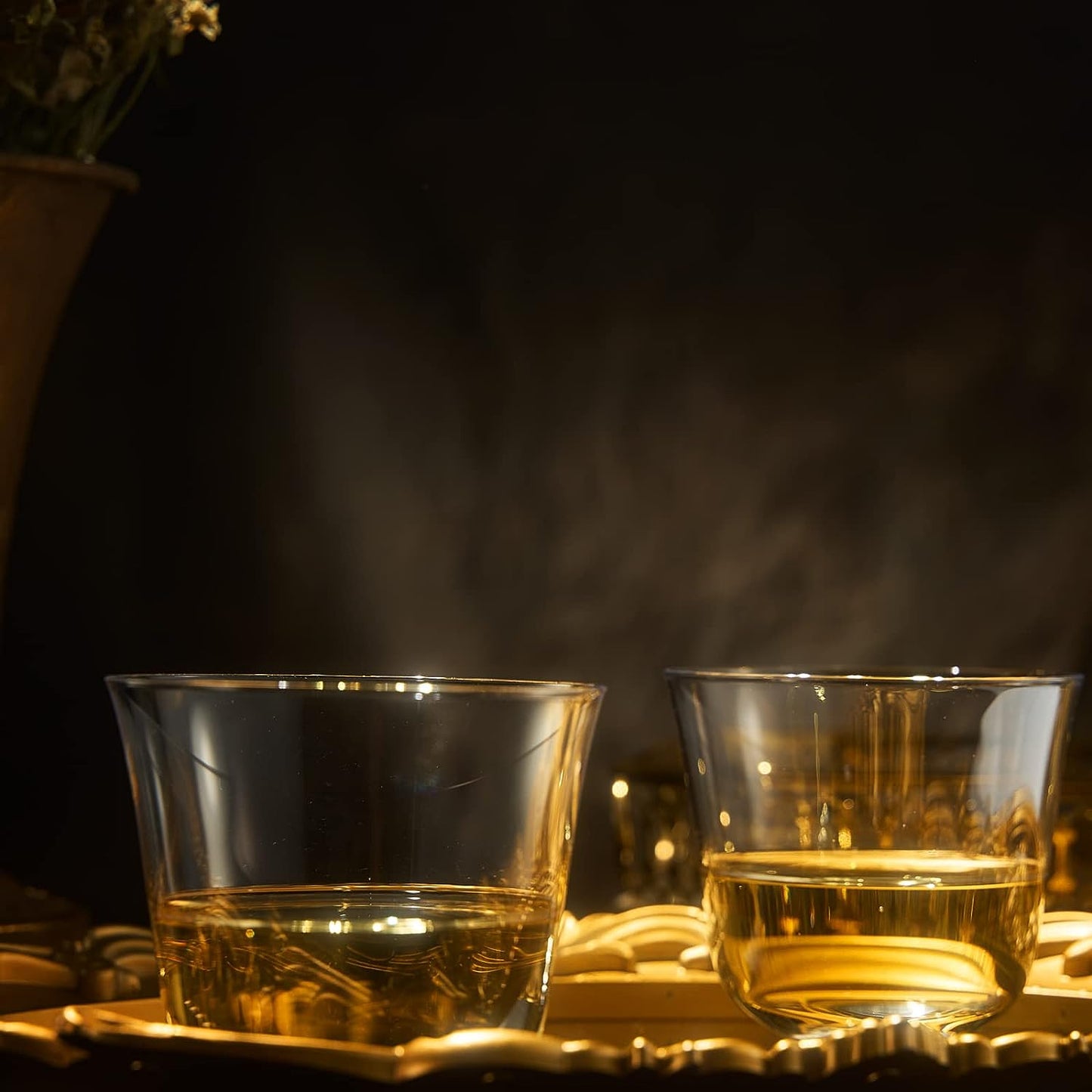 Vintage Crystal Lowball Tumbler Glasses, Set of 2, Clear Radiance - Spirits, Whiskey, Old Fashioned, Cocktails - Hand Blown Classy Glass -Timeless Art Deco Design - Durable Barware, Home Bar (5 OZ)-3