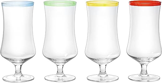 Hurricane Glasses, Large 17oz Pina Colada, Set of 4 Tropical Cocktail Tall Stemmed Crystal Glassware, Poco Grande Cups, Tulip Shaped for Bar Drinks, Daiquiri, Juice, Bloody Mary, Mai Tai, Cocktails-5