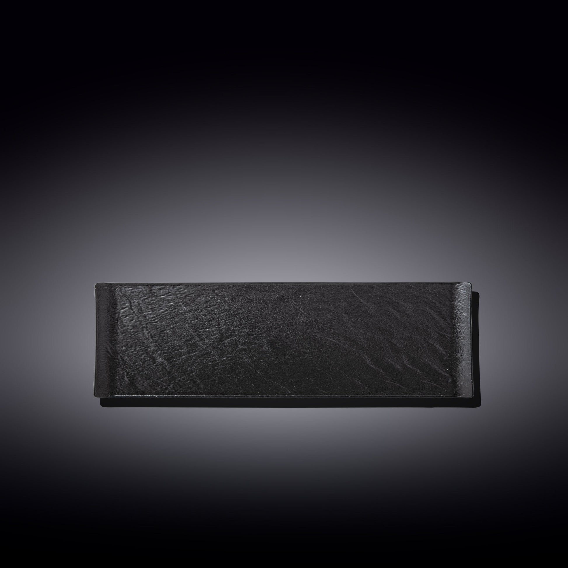 Set Of 3 Black Porcelain Slate look Rectangular Dish 11.75" inch X 3.75" inch-0