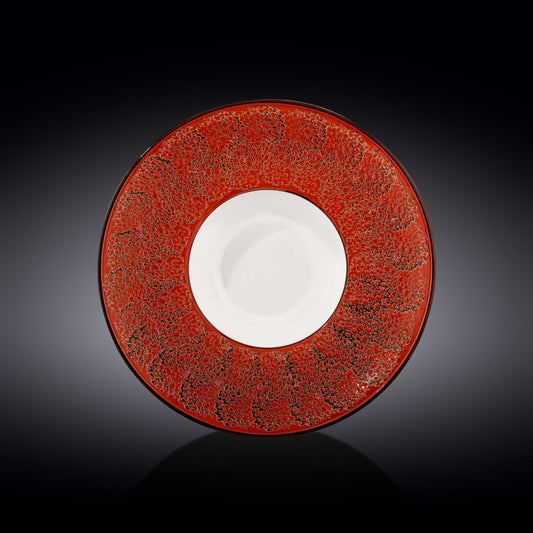 Set Of 2 Red Porcelain Deep Soup or Salad Plate 10.5" inch | 8 Fl Oz |-0