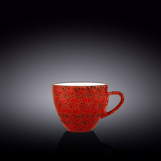Set Of 6 Red Porcelain Coffee / Tea Cup 10 FL OZ | 300 ML-0