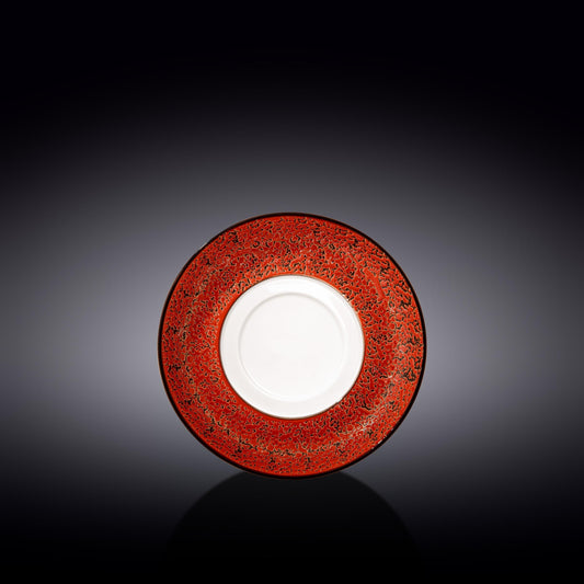 Set Of 6 Red Porcelain Multi-Use Saucer 6.5" inch | 16 Cm-0