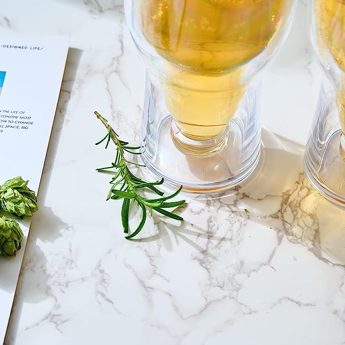 Unbreakable Insulated Beer Glasses - Set of 2 - 17 oz Capacity Reusable Pilsner Glasses Shatterproof Tritan Glass, Upside Down Bottle Design, Pub Mug, Freezable Glass for Beer Lovers Indoor & Outdoor-4