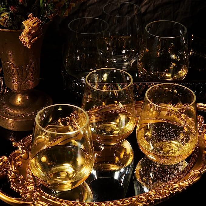 European Style Unbreakable Elegant Acrylic Stemless Wine Glasses 15 oz | Set of 6 | 100% Tritan Shatterproof BPA-free Reusable Plastic Glassware, Perfect For Homes & Bars | Dishwasher-Safe, Clear-2
