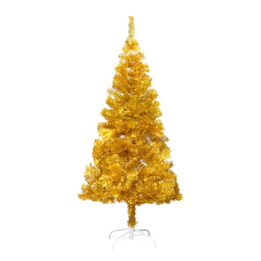 vidaXL Artificial Christmas Tree with Stand PET Decor Gold/Silver Multi Sizes-0