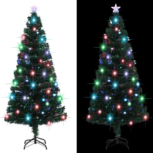 vidaXL Artificial Christmas Tree with Stand/LED Fiber Optic Decor Multi Sizes-0