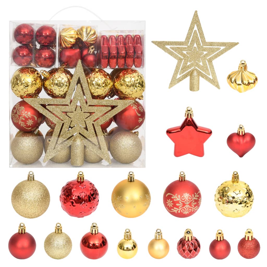 vidaXL Christmas Bauble Set 70 Piece Holiday Xmas Decoration Multi Colors-7